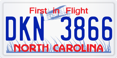 NC license plate DKN3866