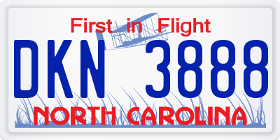 NC license plate DKN3888