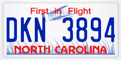 NC license plate DKN3894