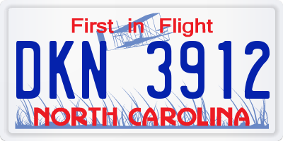 NC license plate DKN3912