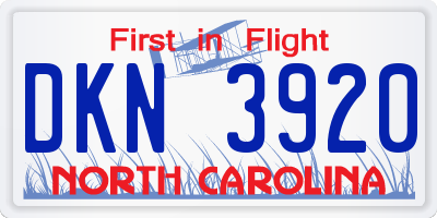 NC license plate DKN3920