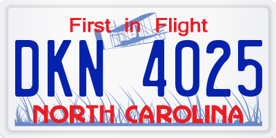 NC license plate DKN4025