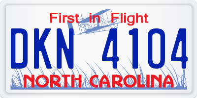 NC license plate DKN4104