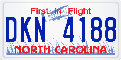 NC license plate DKN4188