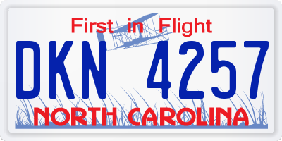 NC license plate DKN4257