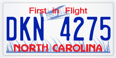 NC license plate DKN4275