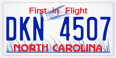 NC license plate DKN4507