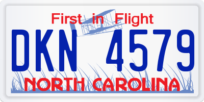 NC license plate DKN4579