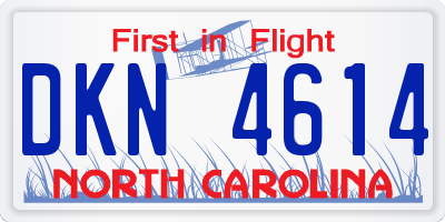 NC license plate DKN4614