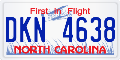NC license plate DKN4638