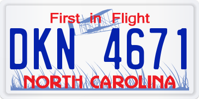 NC license plate DKN4671