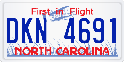 NC license plate DKN4691