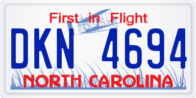 NC license plate DKN4694