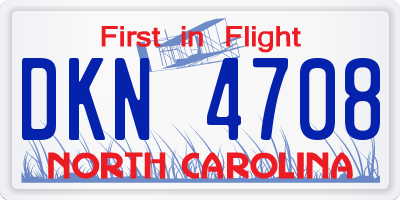 NC license plate DKN4708