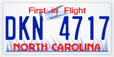 NC license plate DKN4717
