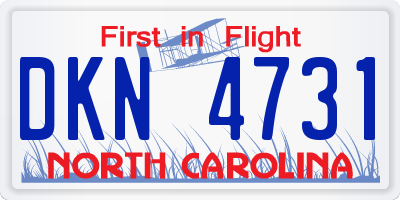 NC license plate DKN4731