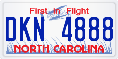 NC license plate DKN4888