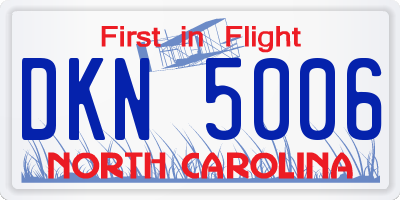 NC license plate DKN5006