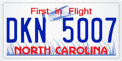 NC license plate DKN5007