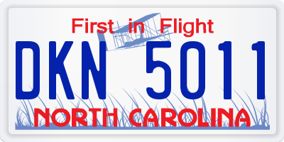 NC license plate DKN5011