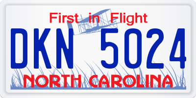 NC license plate DKN5024