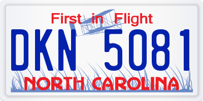 NC license plate DKN5081