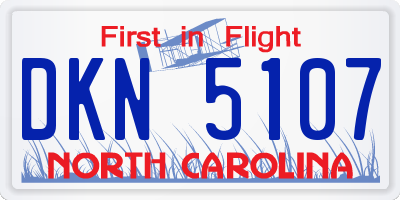 NC license plate DKN5107