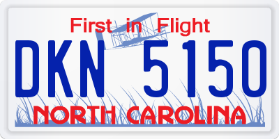 NC license plate DKN5150