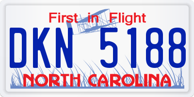 NC license plate DKN5188