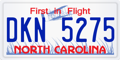 NC license plate DKN5275