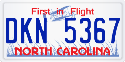 NC license plate DKN5367