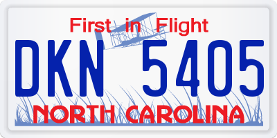 NC license plate DKN5405