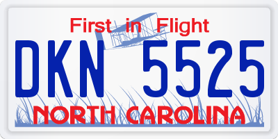 NC license plate DKN5525