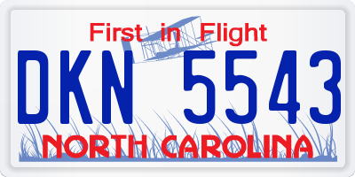NC license plate DKN5543