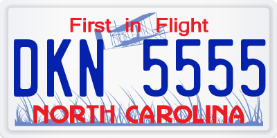 NC license plate DKN5555