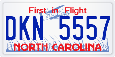 NC license plate DKN5557