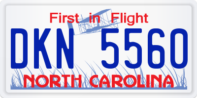 NC license plate DKN5560