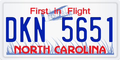 NC license plate DKN5651