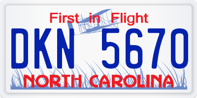 NC license plate DKN5670