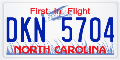 NC license plate DKN5704