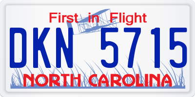 NC license plate DKN5715