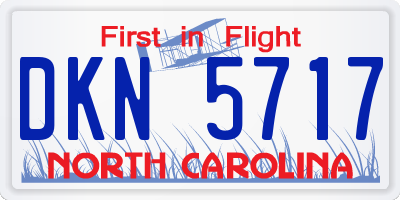NC license plate DKN5717