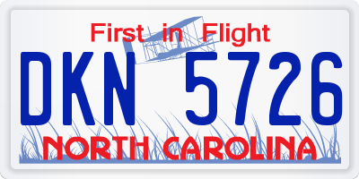 NC license plate DKN5726