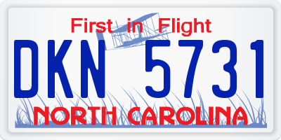 NC license plate DKN5731