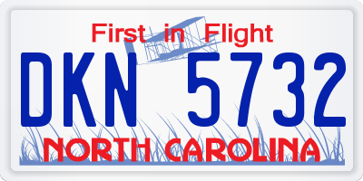 NC license plate DKN5732
