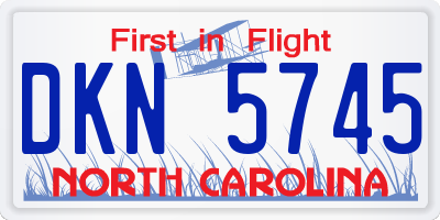 NC license plate DKN5745