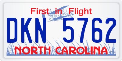 NC license plate DKN5762