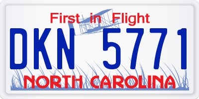NC license plate DKN5771