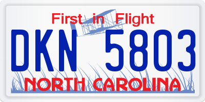 NC license plate DKN5803