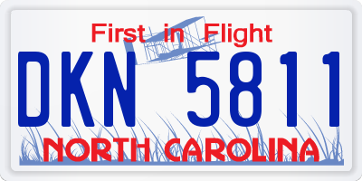 NC license plate DKN5811